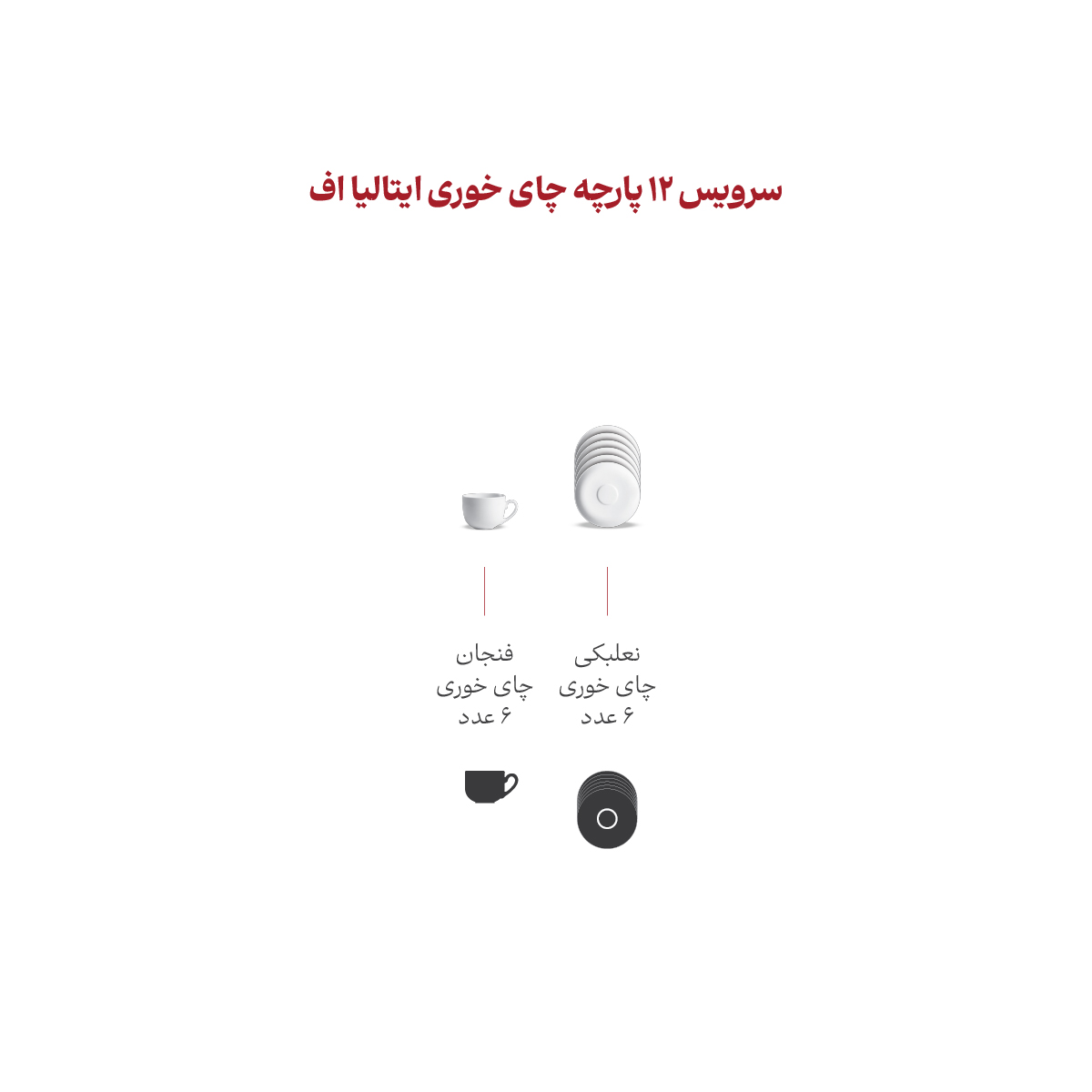 سرویس چینی 12 پارچه چای خوری ویلیج