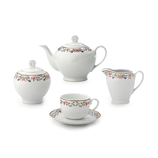 سرویس چینی 17 پارچه چای خوری گلستان	