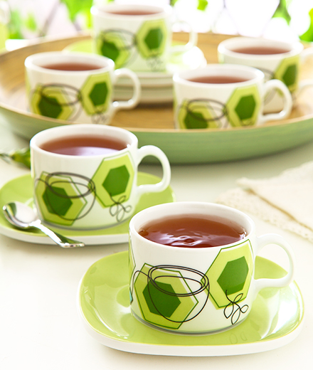 سرویس چینی 12 پارچه چای خوری گرین تی