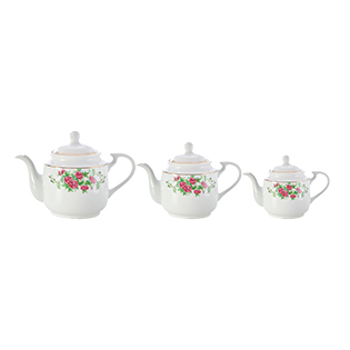 سرویس 6 پارچه قوری چای استوانه بیدگل