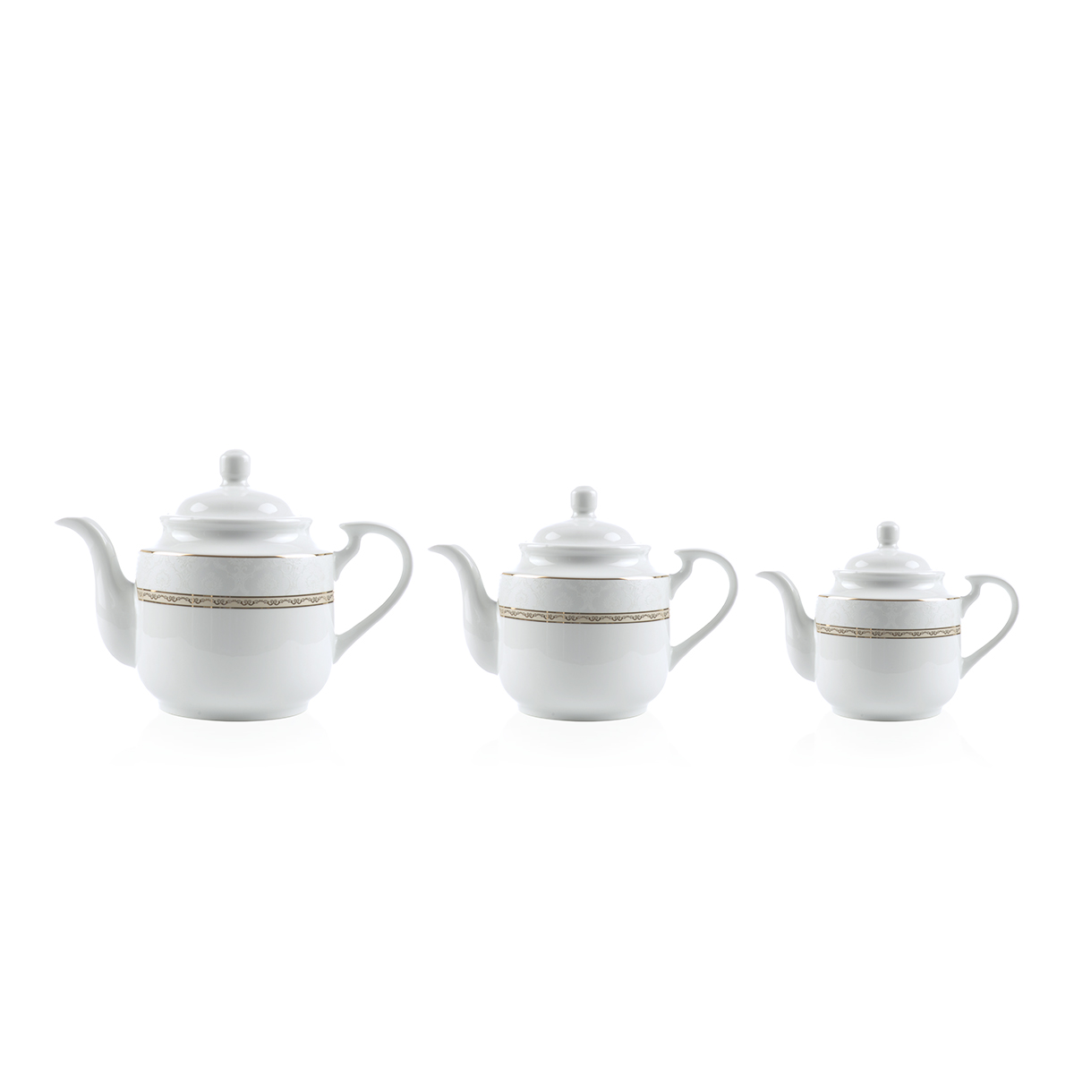 سرویس 6 پارچه قوری چای استوانه هدیه طلایی